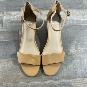 NEW Eileen Fisher Brown Leather Wedge Sandals